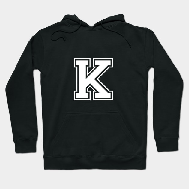 Initial Letter K - Varsity Style Design Hoodie by Hotshots